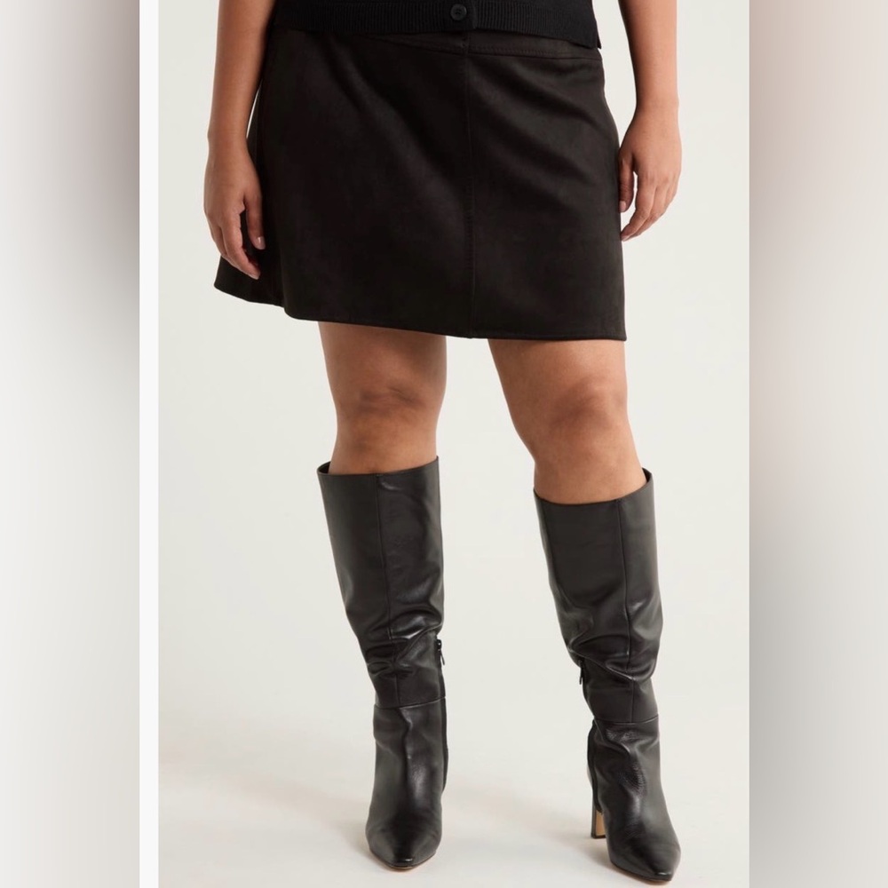 Max Studio Faux Suede Miniskirt | Plus 3X